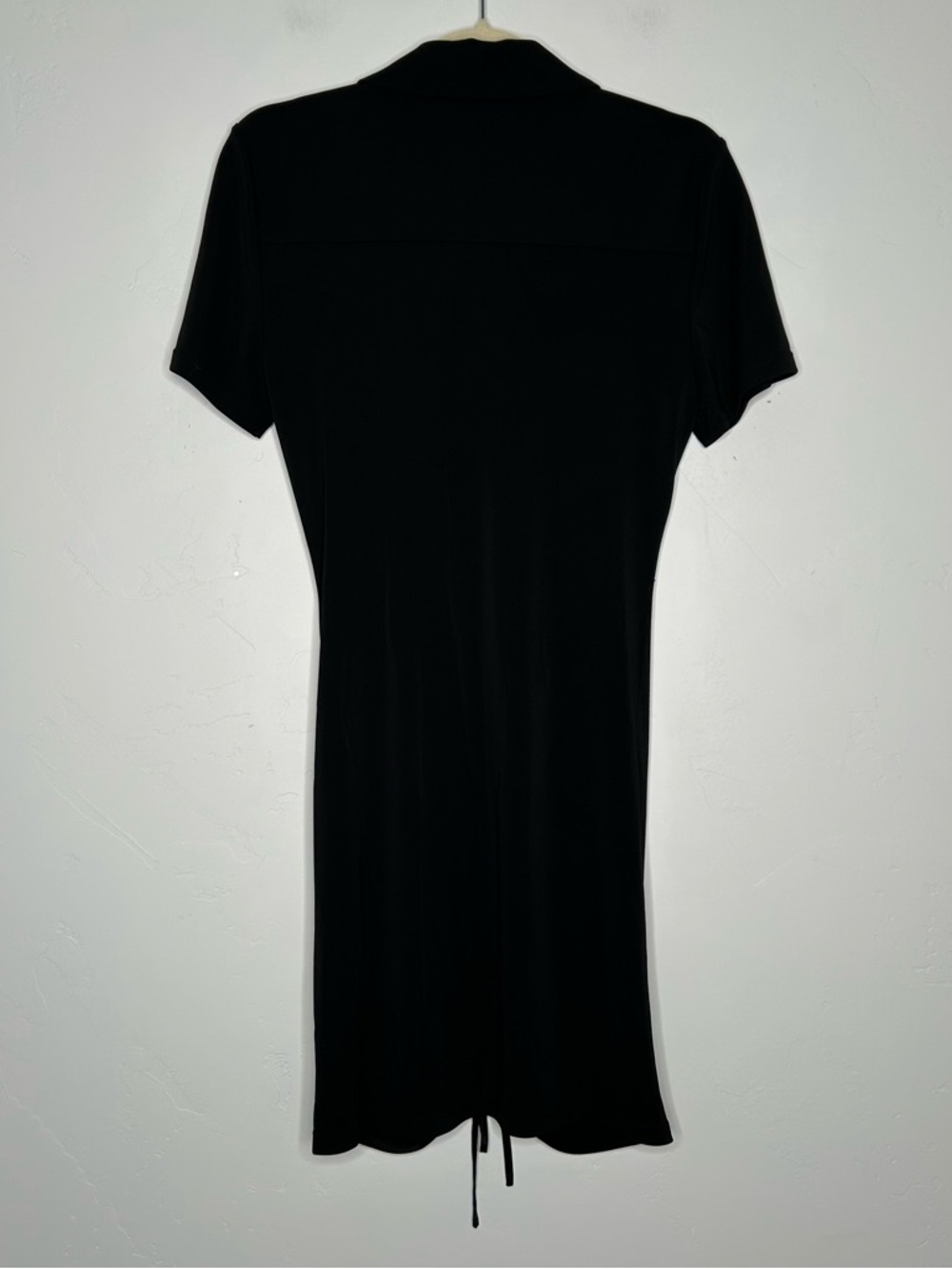 NWT Alice and Olivia Marsha Black Ruched Front Polo Mini Dress Size Medium - Picture 4 of 12